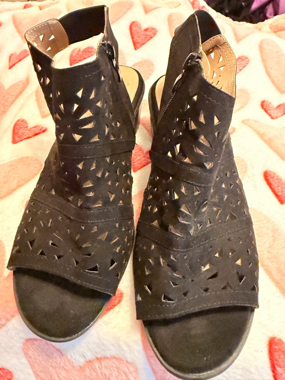Torrid- Black Cutout Peep-Toe Ankle Shooties